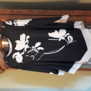 Black with white blouse